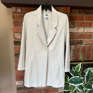 XS Old Navy Cream One-Button Car Coat 🧥